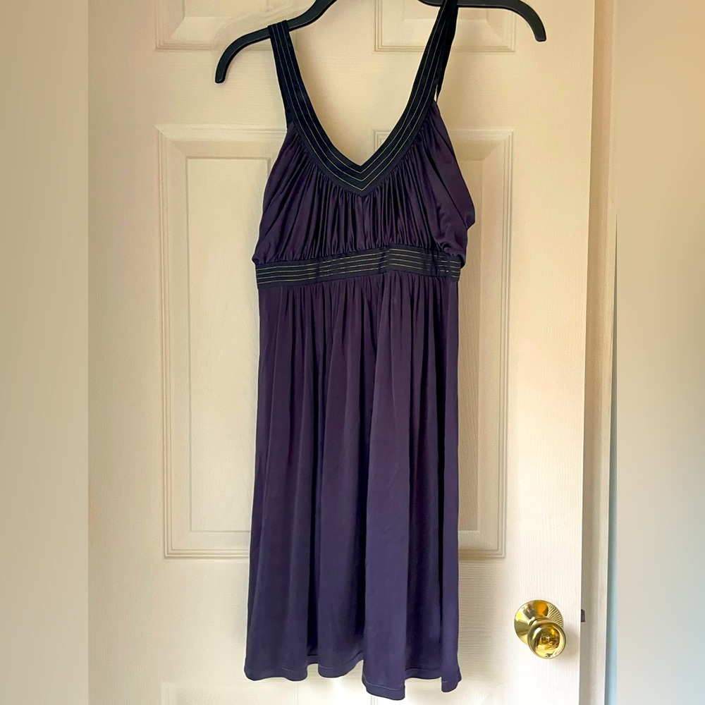 BCBGMaxAzria Navy and Gold Dress - Size 2